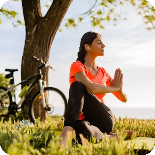 woman doing yoga