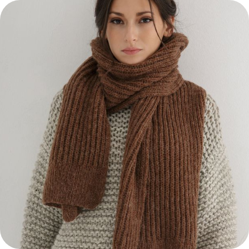Woman wearing winter scarf