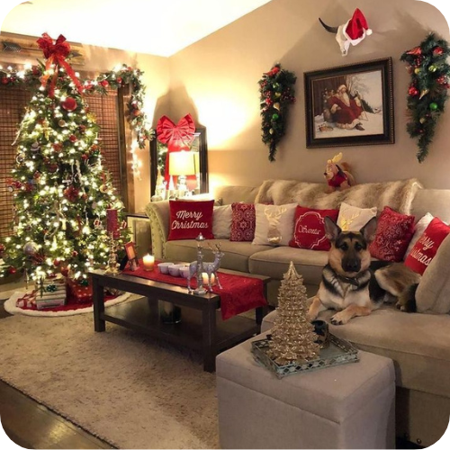 Home decorated with christmas theme